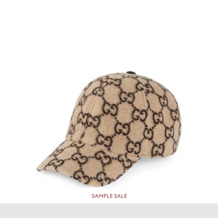 Gorra de béisbol de lana con GG