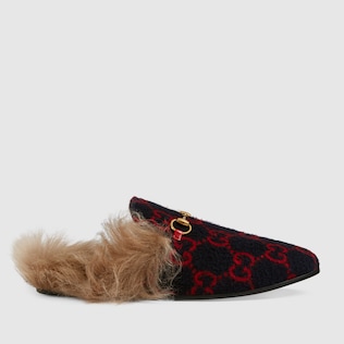 Slipper Princetown de lana con GG para mujer