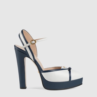 Leather platform sandal