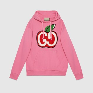 Sweat-shirt à capuche et imprimé pomme GG