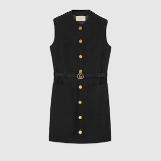 Veste en cady de laine et soie avec Double G