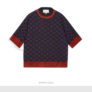 Interlocking G lamé wool top