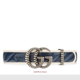 Belt with torchon Double G buckle