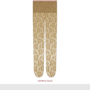 GG and floral motif lace tights
