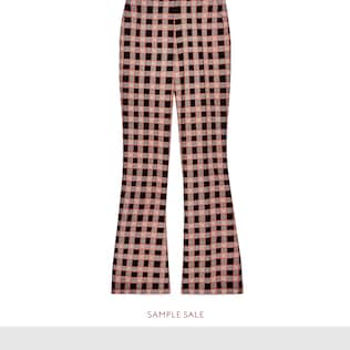 Pantalone flare in tweed a quadri