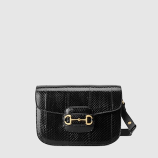 Gucci 1955 Horsebit snakeskin shoulder bag