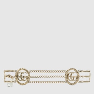 Ceinture chaîne avec Double G en dentelle au fuseau