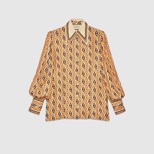 Bluse mit Marina-Ketten-Print und Schleife