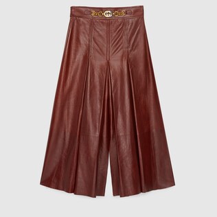 Jupe-culotte en cuir
