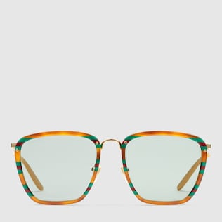 Lunettes de soleil carrées en acétate et métal