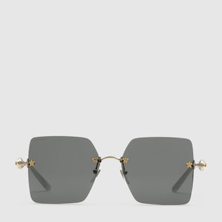 Lunettes de soleil carrées en métal