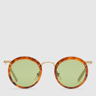 Lunettes de soleil rondes en acétate et métal