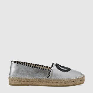 Metallic leather espadrille