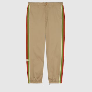 Cotton trousers with stripes