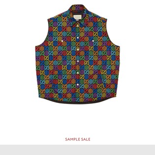 Chaleco de nylon con estampado GG psicodélico