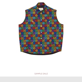 Gilet en nylon à imprimé GG psychédélique