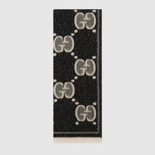 GG wool jacquard scarf