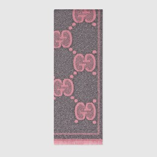 Bufanda de jacquard de lana con GG