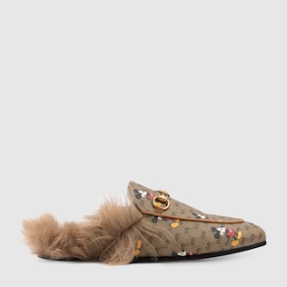 Disney x Gucci Princetown系列女士GG拖鞋
