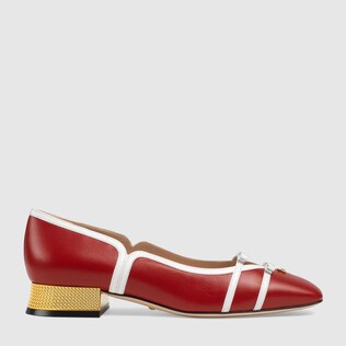 Leather ballet pump