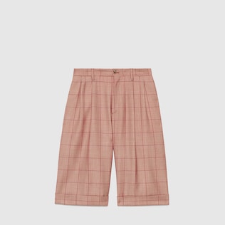 Check wool Bermuda shorts