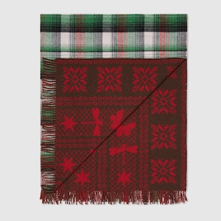 Butterfly and check throw blanket