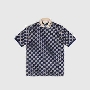 Poloshirt aus Stretch-Baumwolle mit GG Motiv