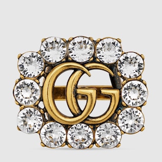Crystal Double G ring