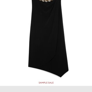 Crystal embroidered jersey dress