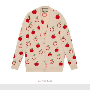 GG apple wool jacquard cardigan
