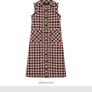 Lange Weste aus kariertem Tweed