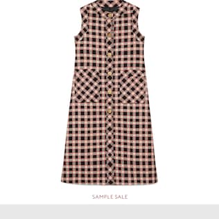 Veste longue en tweed à carreaux