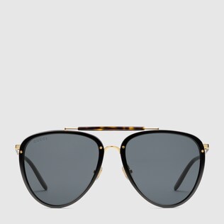 Aviator acetate and metal sunglasses