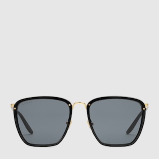 Lunettes de soleil carrées en acétate et métal