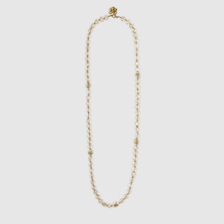 Collana con perline e dettaglio floreale