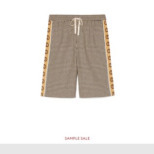 Houndstooth shorts with Interlocking G stripe