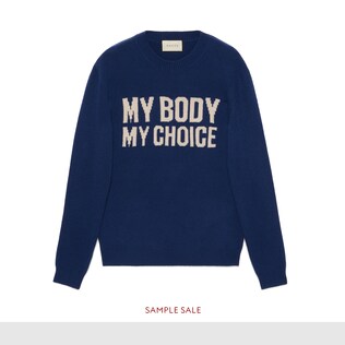 Wollpullover mit „My Body My Choice“