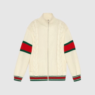 Bomber in maglia intrecciata