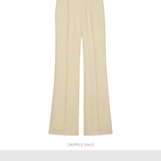 Pantalone flare in lana e seta