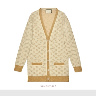Interlocking G lamé wool cardigan