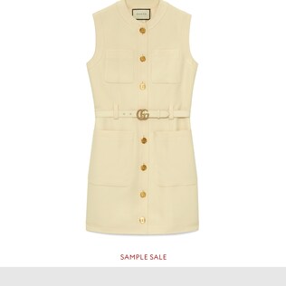 Cady silk wool vest with Double G