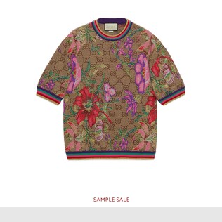Top in lana jacquard GG Flora