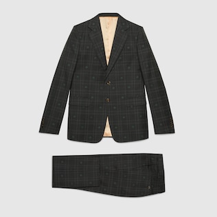 Bee check wool suit