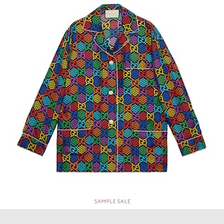 Camisa de seda con GG psicodélico