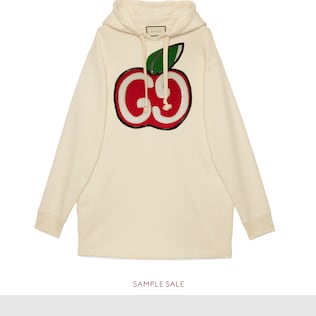 Robe à capuche et imprimé pomme GG
