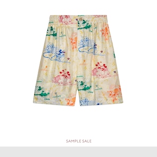 オンライン限定 ディズニー x グッチ シルク ショートパンツ