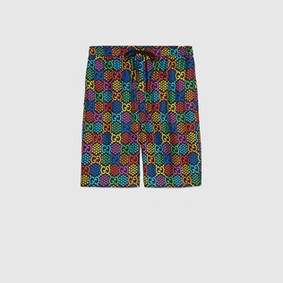 Short de seda con estampado GG psicodélico