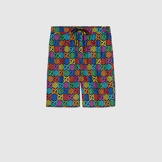 Shorts aus Seide mit GG Psychedelic-Print