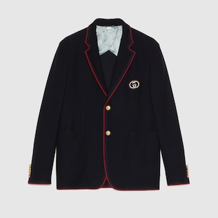 Palma wool cotton jacket with patch
