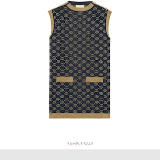Interlocking G lamé wool dress